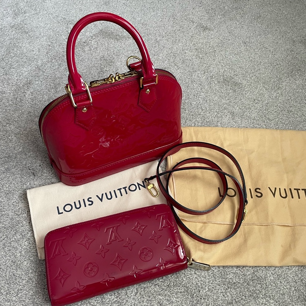 Louis Vuitton Vernis Alma BB and matching zip wallet
